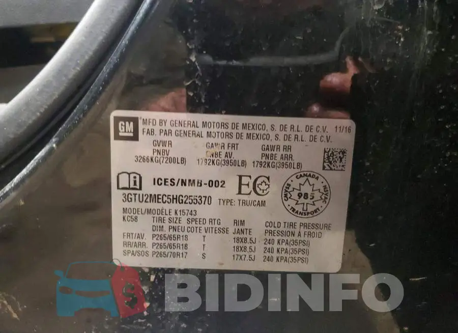 3GTU2MEC5HG255370 Photo# 12