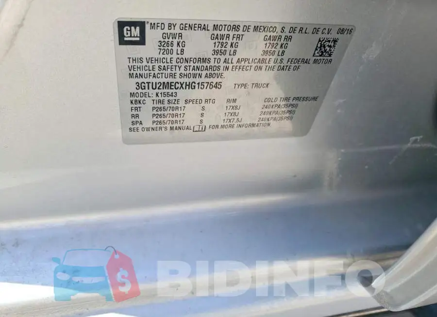 3GTU2MECXHG157645 Photo# 12