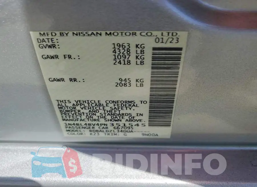 1N4BL4BV4PN351545 Photo# 13