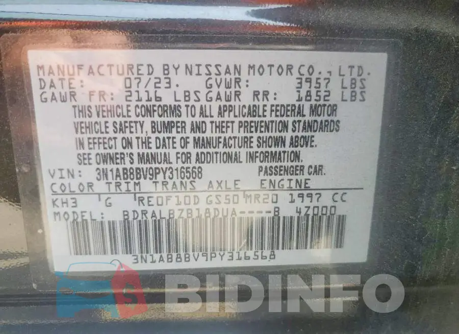 3N1AB8BV9PY316568 Photo# 12