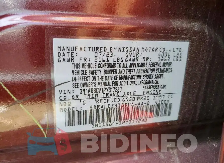 3N1AB8CV1PY317230 Photo# 12