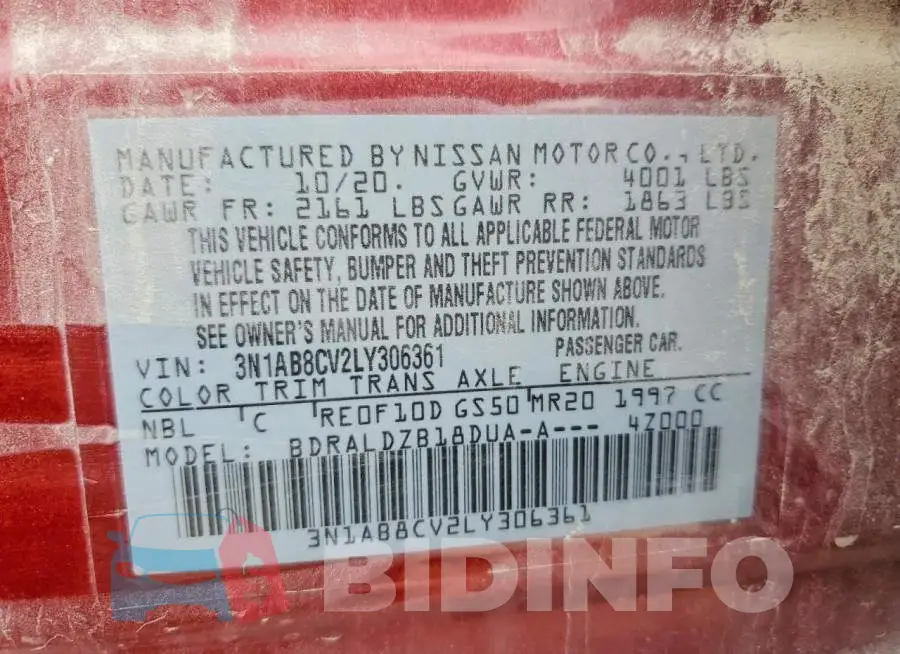 3N1AB8CV2LY306361 Photo# 12