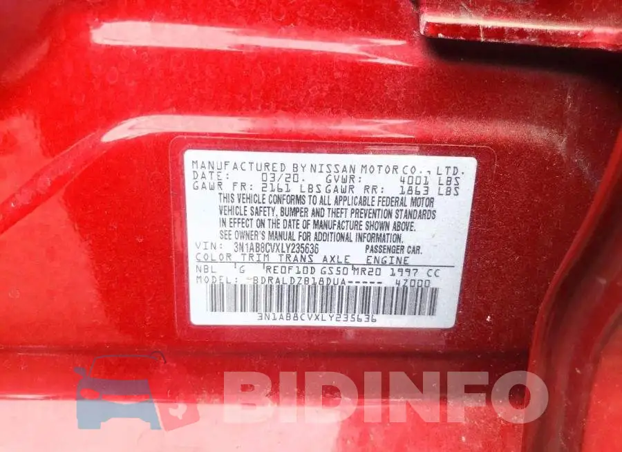 3N1AB8CVXLY235636 Photo# 12