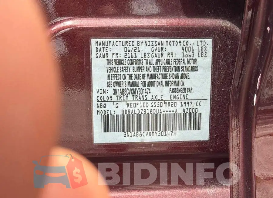 3N1AB8CVXMY301474 Photo# 10
