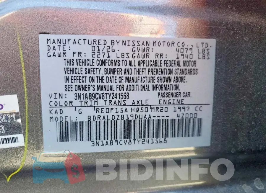 3N1AB9CV8TY241568 Photo# 13