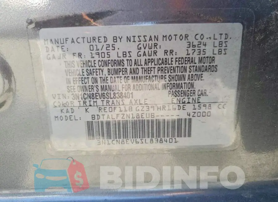3N1CN8EV6SL838401 Photo# 13