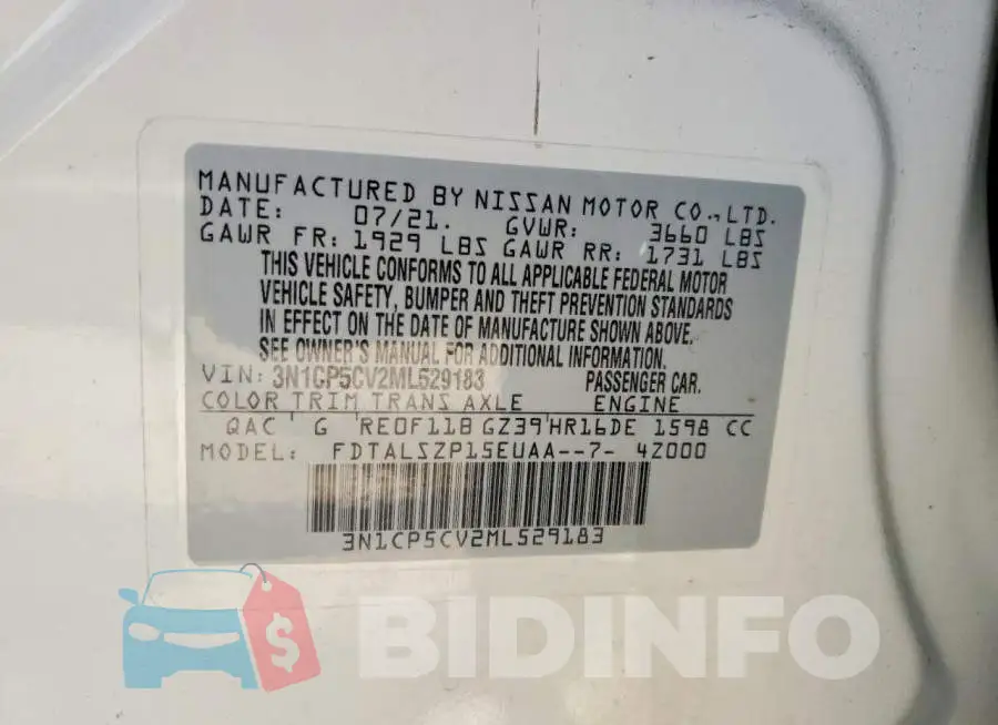 3N1CP5CV2ML529183 Photo# 12