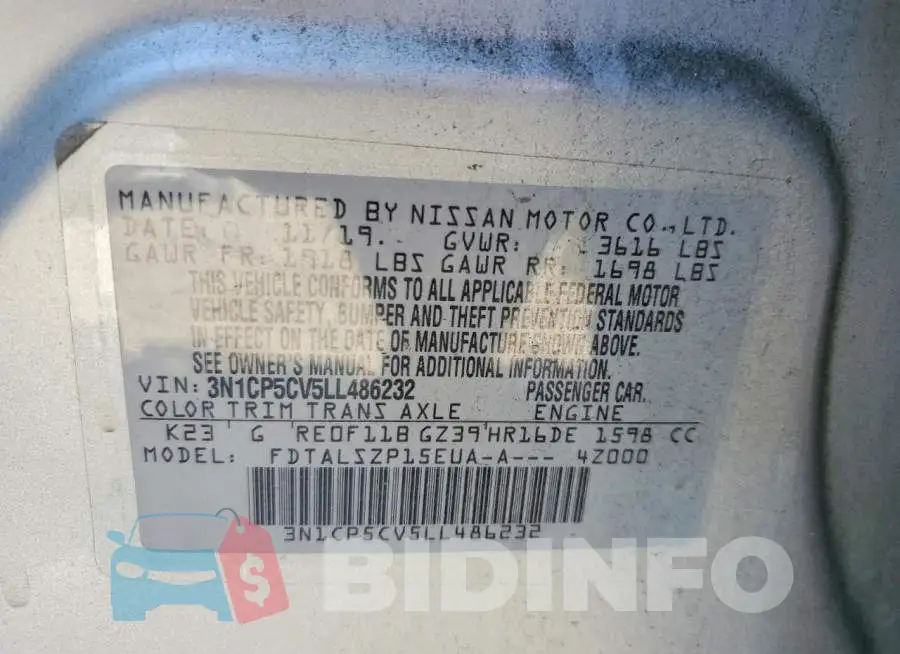 3N1CP5CV5LL486232 Photo# 13