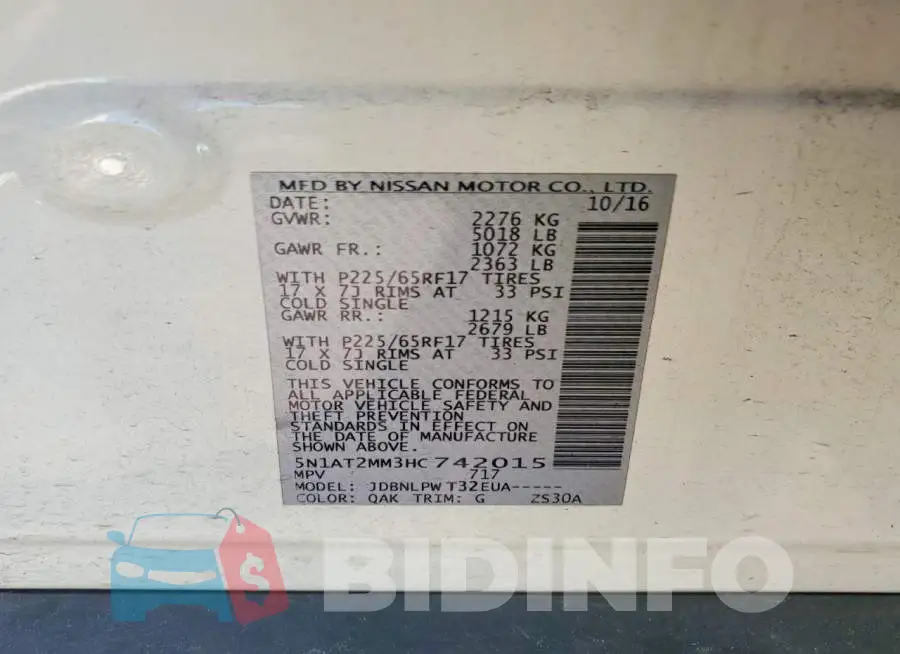 5N1AT2MM3HC742015 Photo# 13