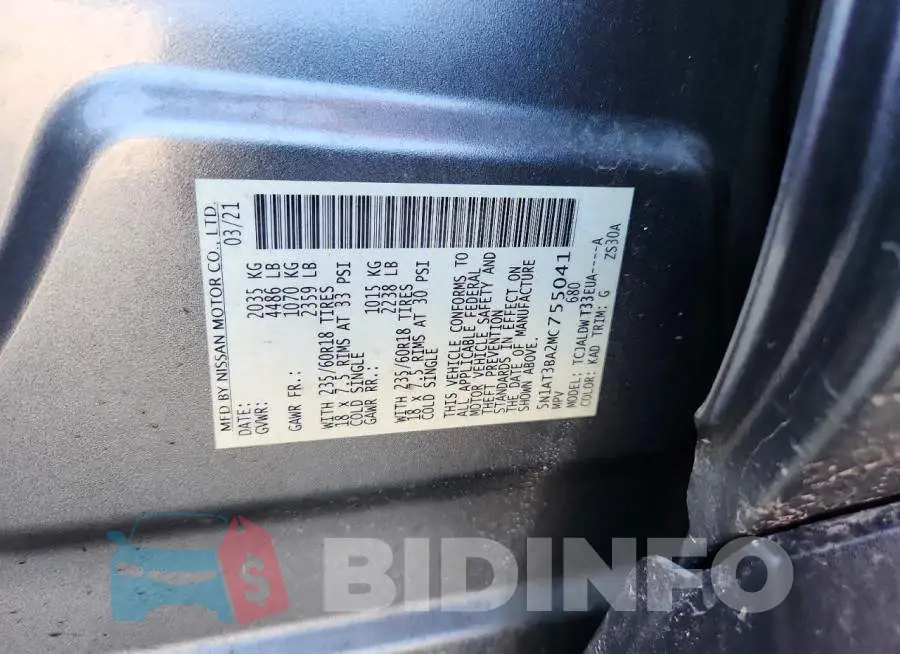 5N1AT3BA2MC755041 Photo# 12