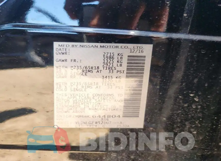 5N1DR2MM6HC644804 Photo# 12
