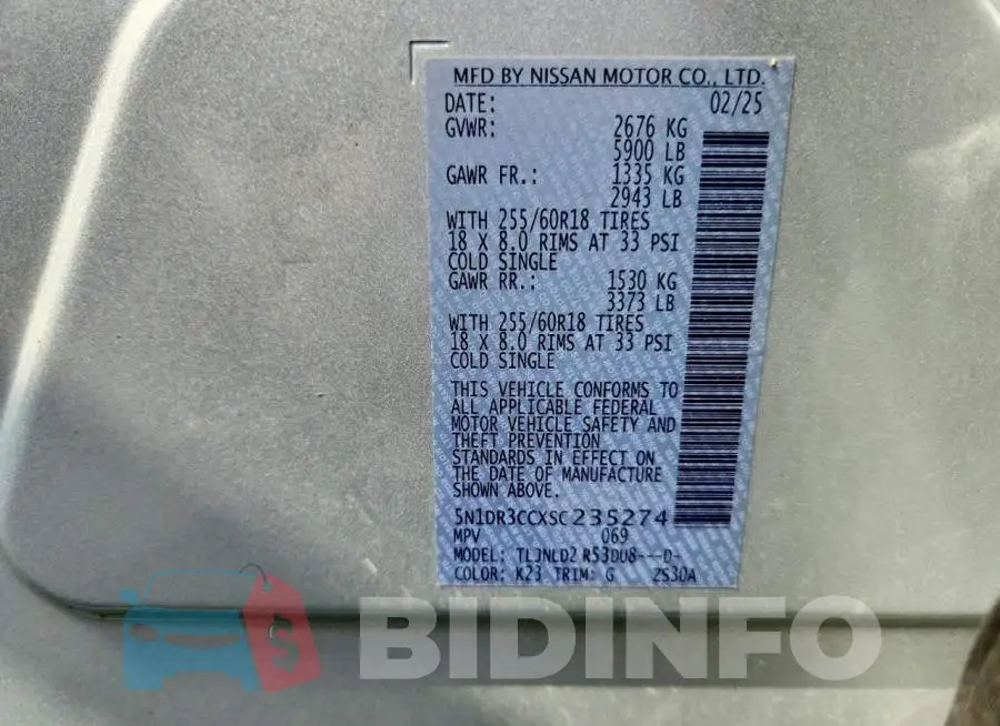 5N1DR3CCXSC235274 Photo# 13