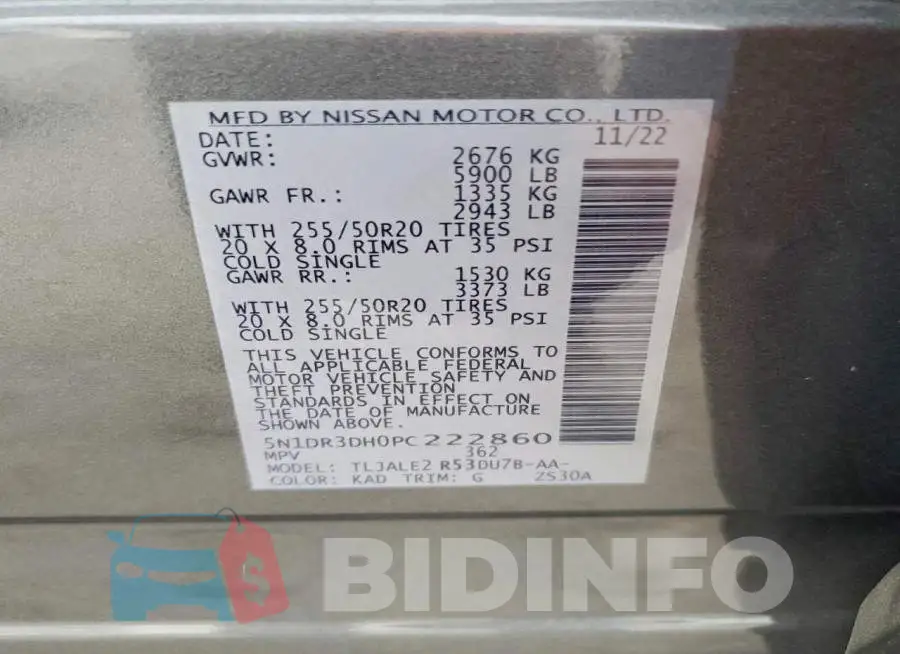 5N1DR3DH0PC222860 Photo# 13