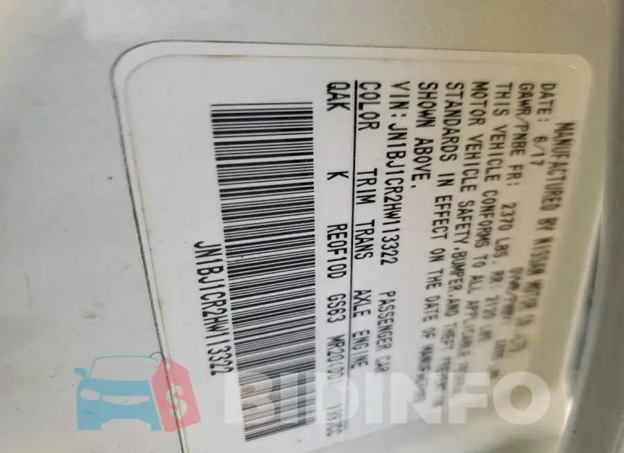 JN1BJ1CR2HW113322 Photo# 13