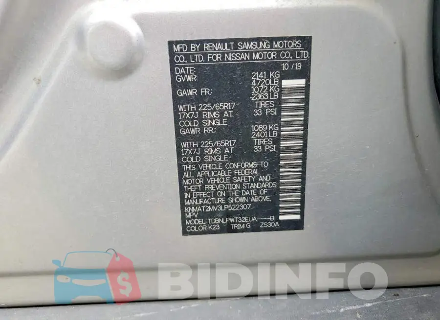 KNMAT2MV3LP522307 Photo# 13