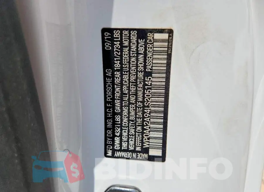 WP0AA2A94LS205145 Photo# 12