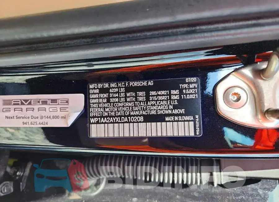 WP1AA2AYXLDA10208 Photo# 12