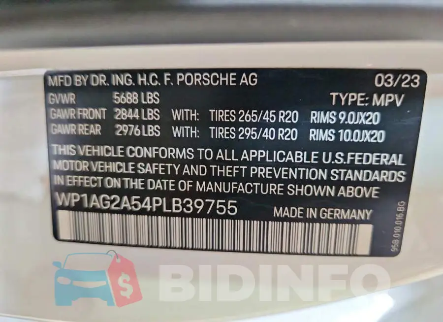 WP1AG2A54PLB39755 Photo# 13