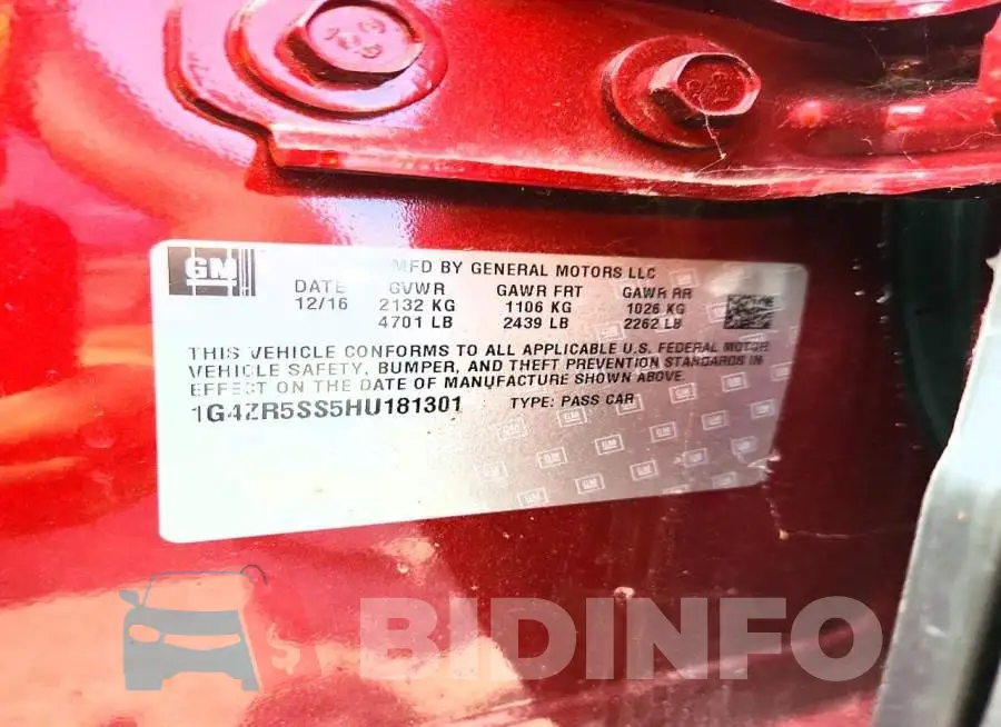 1G4ZR5SS5HU181301 Photo# 13