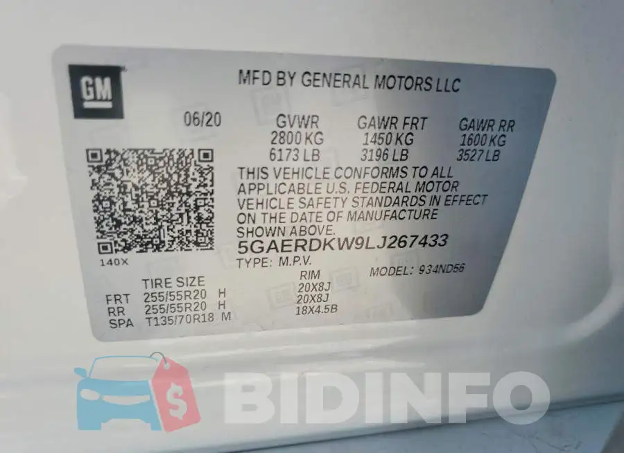 5GAERDKW9LJ267433 Photo# 13