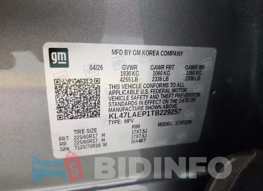KL47LAEP1TB229257 Photo# 13