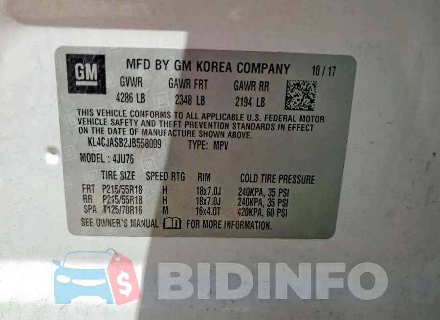KL4CJASB2JB558009 Photo# 13