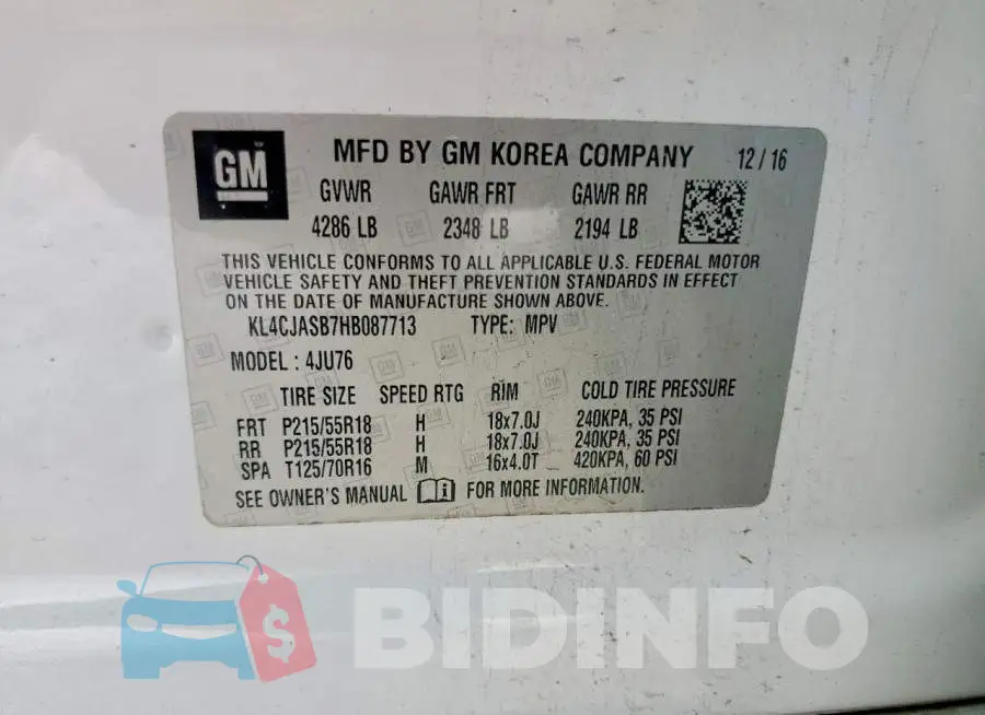 KL4CJASB7HB087713 Photo# 14