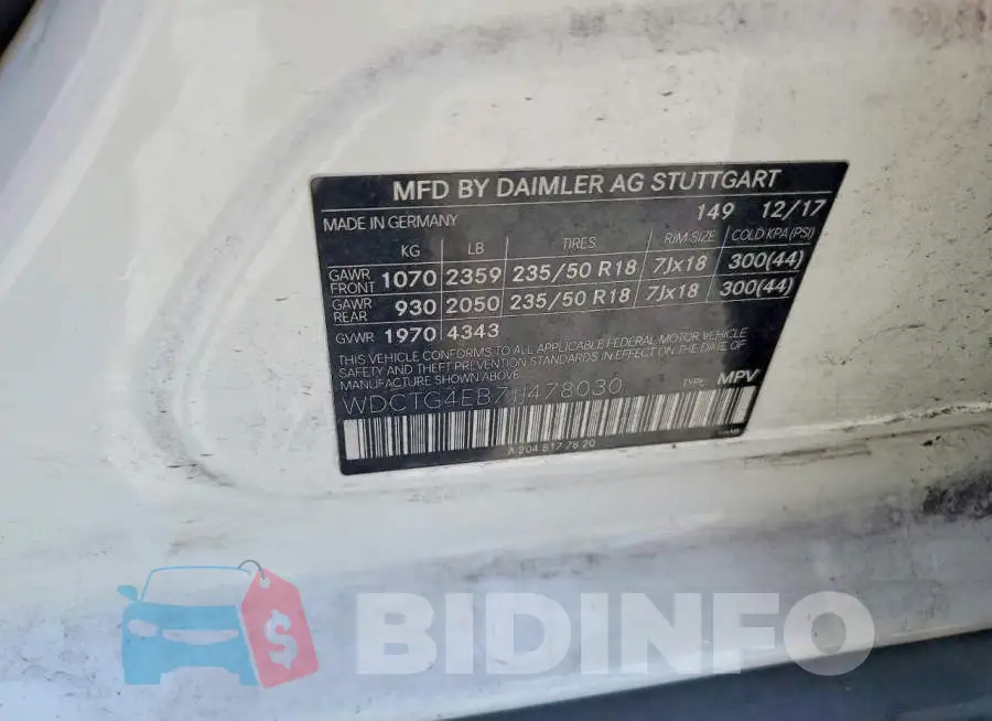 WDCTG4EB7JJ478030 Photo# 13