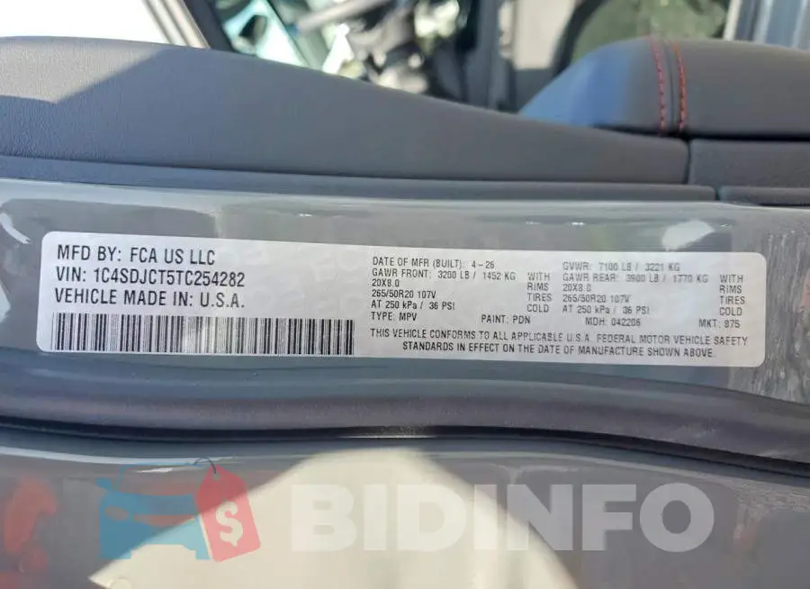 1C4SDJCT5TC254282 Photo# 13