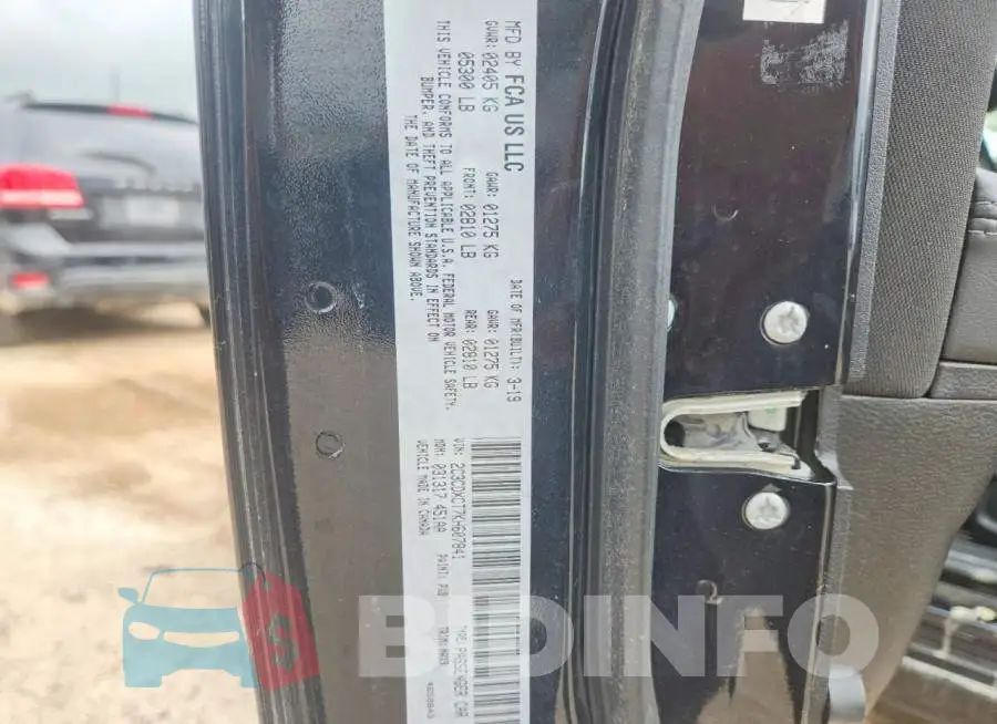 2C3CDXCT7KH607841 Photo# 12