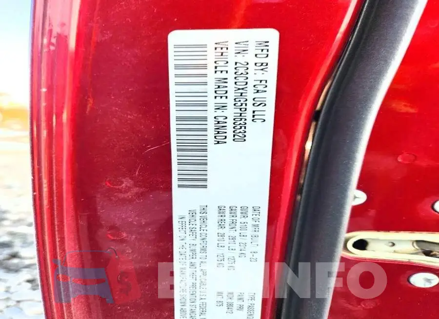 2C3CDXHG5PH635320 Photo# 12