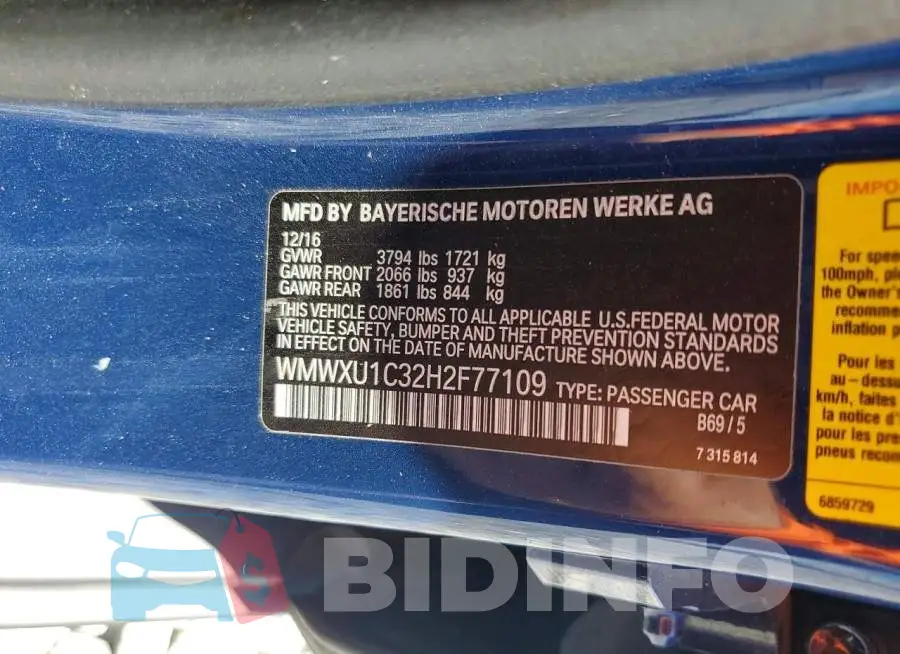WMWXU1C32H2F77109 Photo# 13