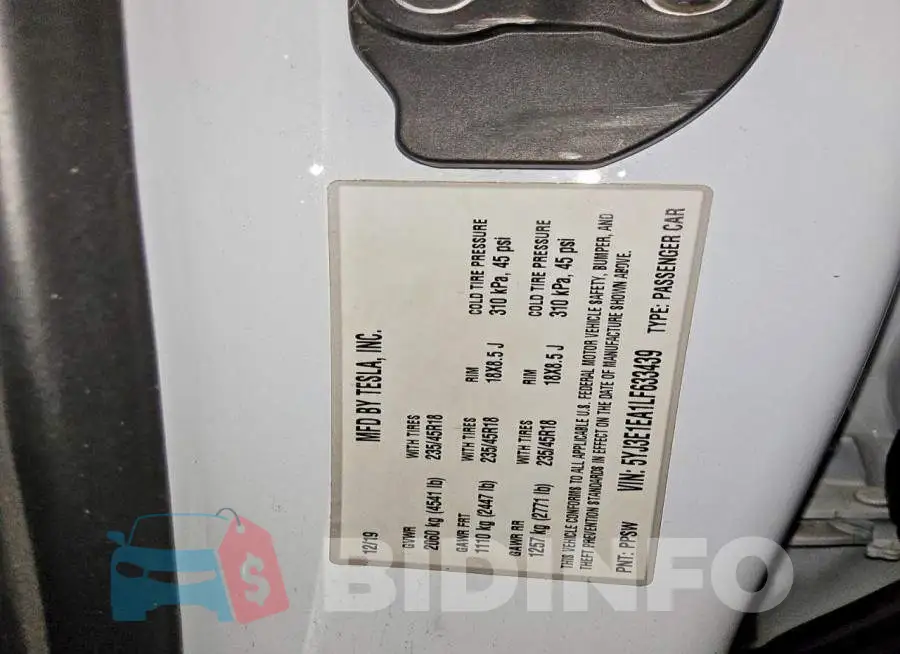 5YJ3E1EA1LF633439 Photo# 12