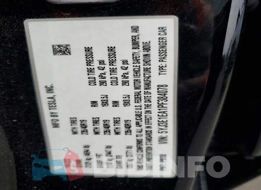 5YJ3E1EA1PF384078 Photo# 13