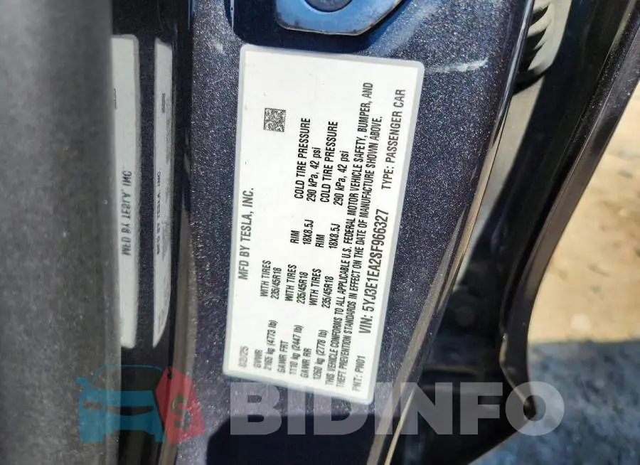 5YJ3E1EA2SF966327 Photo# 12