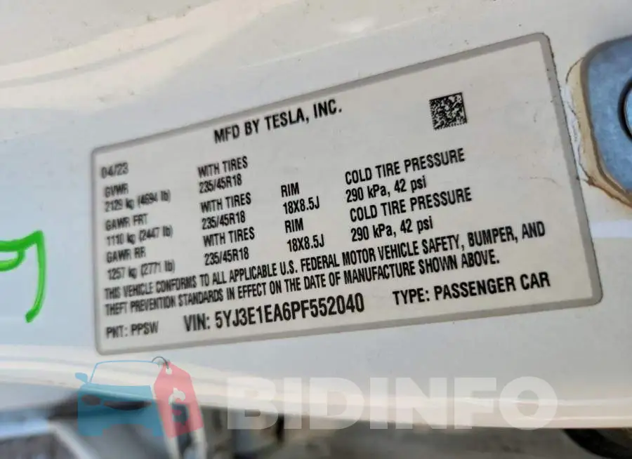 5YJ3E1EA6PF552040 Photo# 12