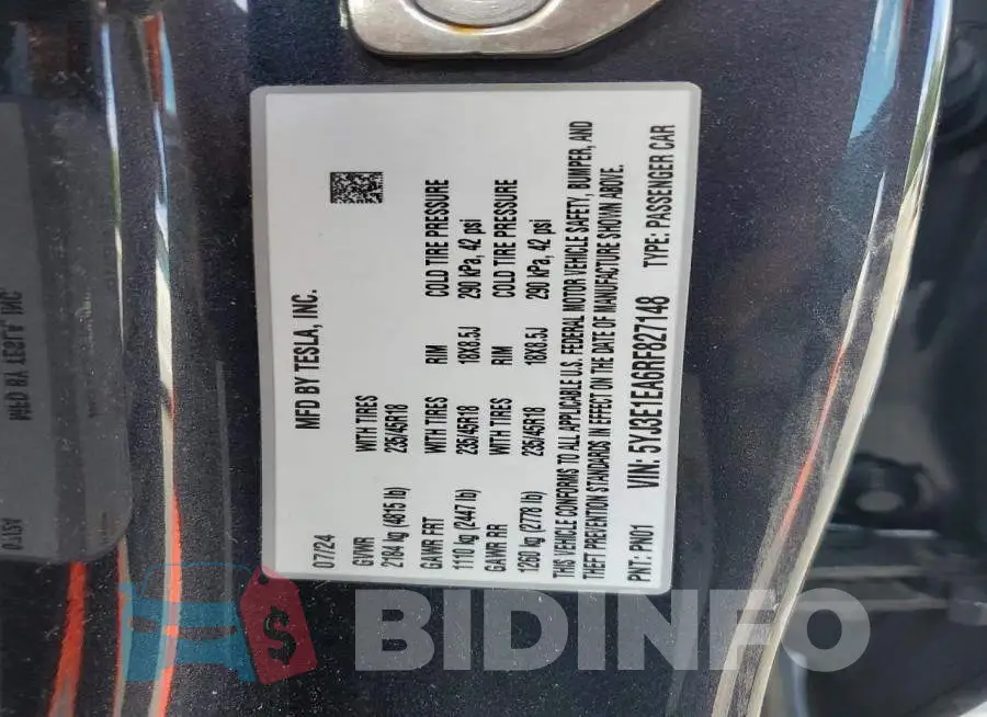 5YJ3E1EA6RF827148 Photo# 12