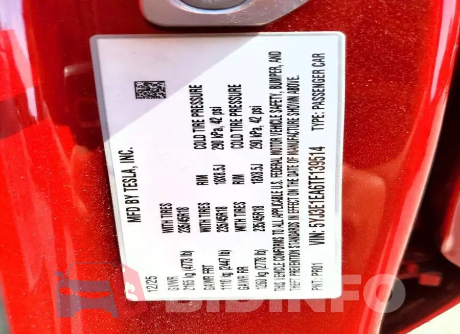 5YJ3E1EA6TF139514 Photo# 14