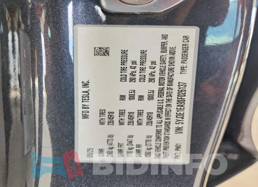 5YJ3E1EA9SF026137 Photo# 12