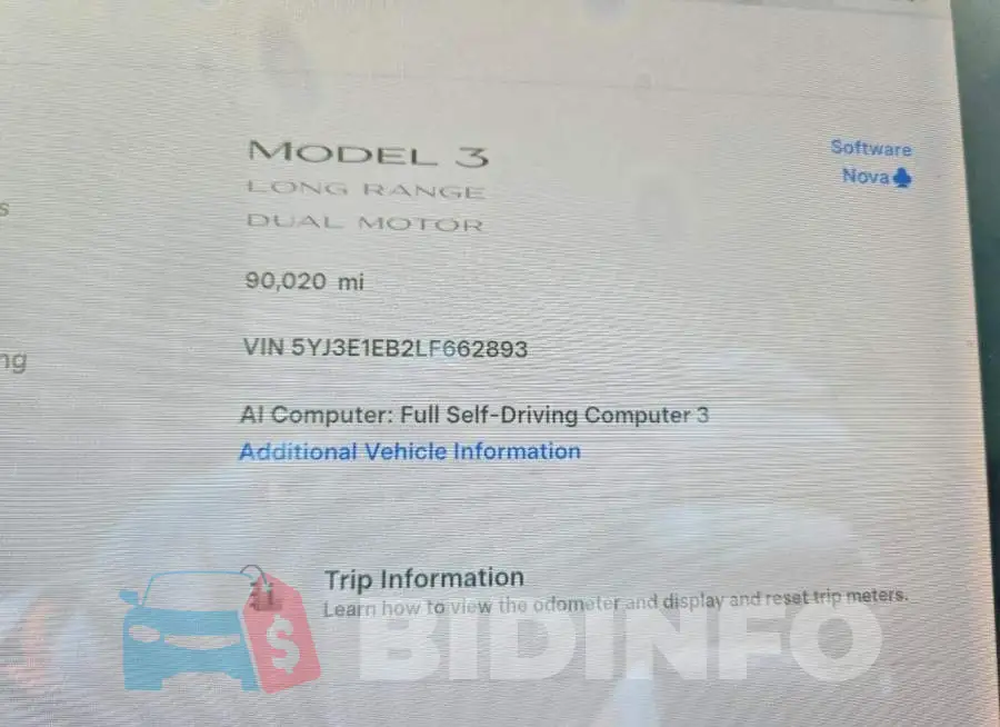 5YJ3E1EB2LF662893 Photo# 9