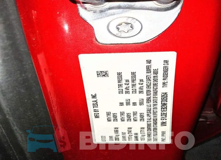 5YJ3E1EB2NF305054 Photo# 13