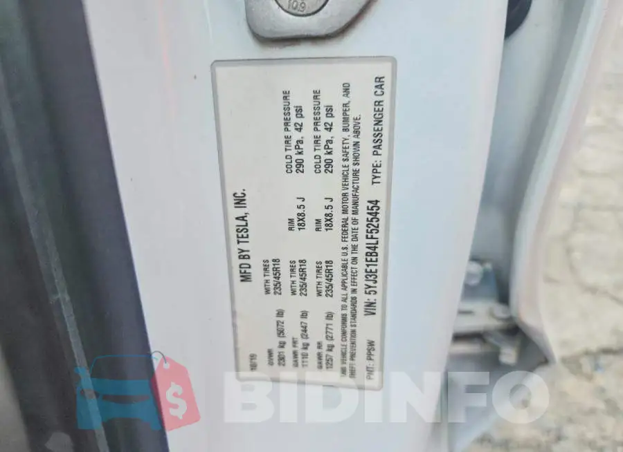 5YJ3E1EB4LF525454 Photo# 12