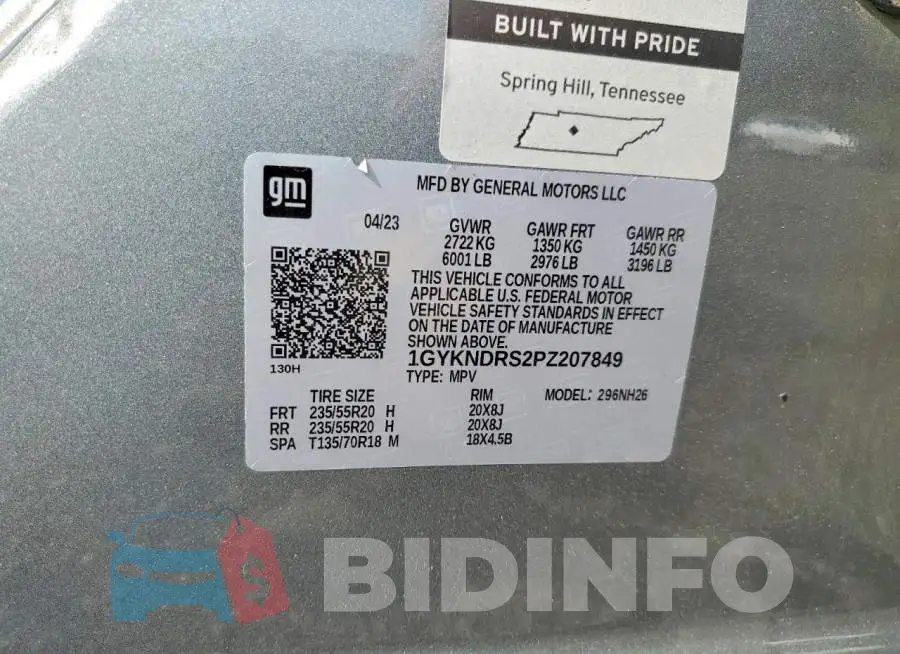1GYKNDRS2PZ207849 Photo# 14