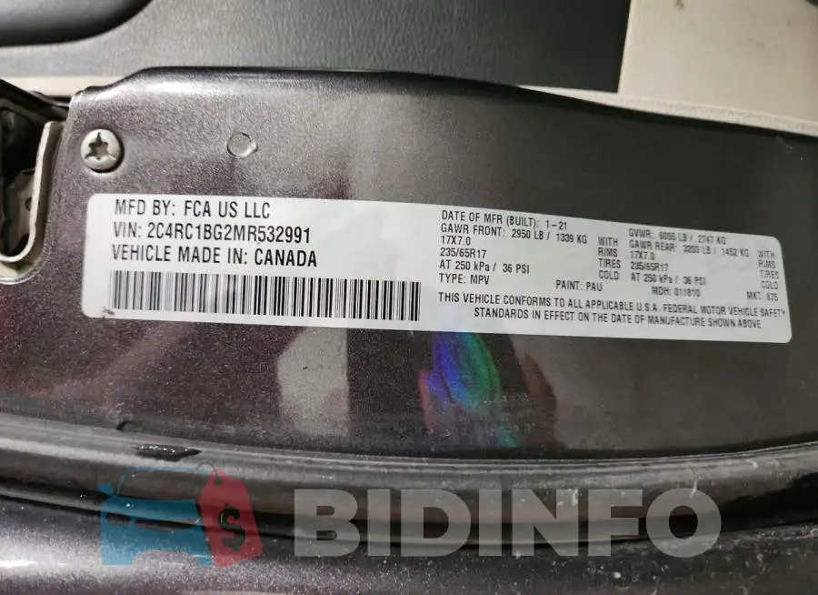 2C4RC1BG2MR532991 Photo# 7