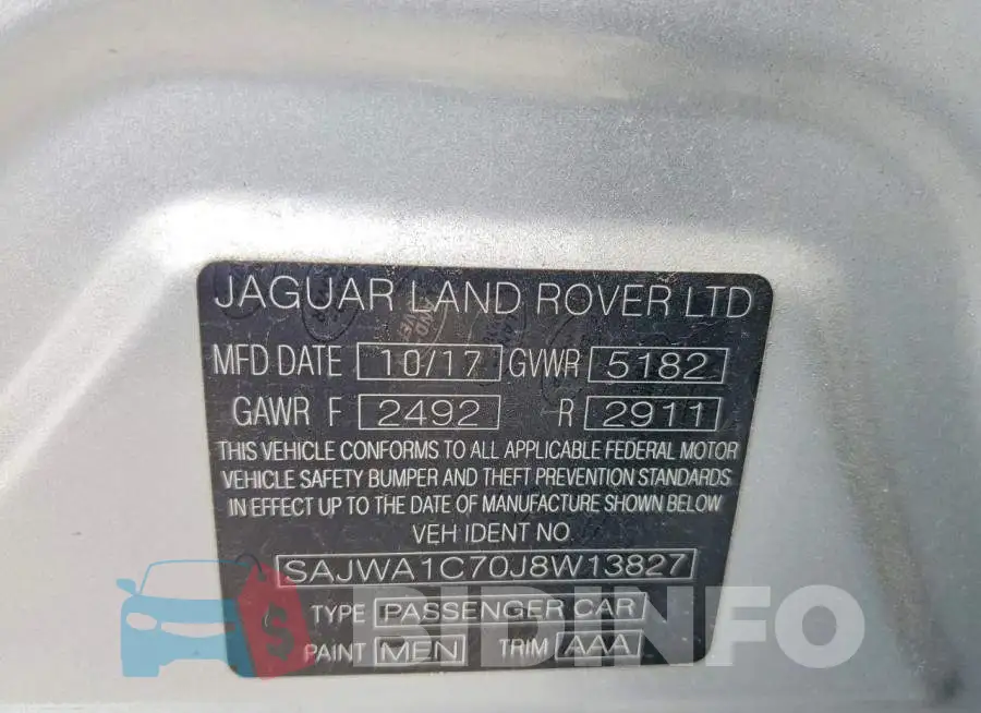 SAJWA1C70J8W13827 Photo# 13