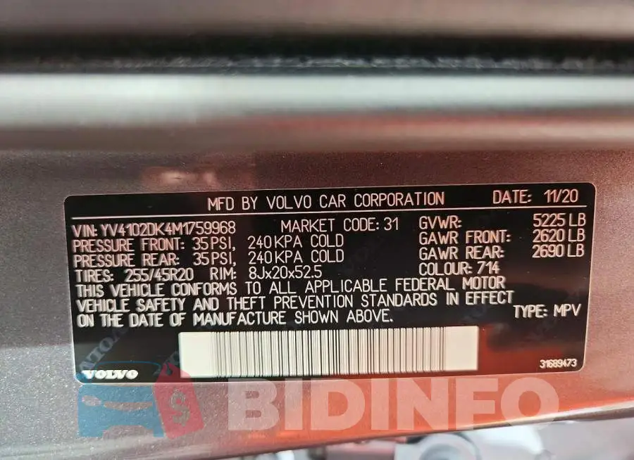 YV4102DK4M1759968 Photo# 13