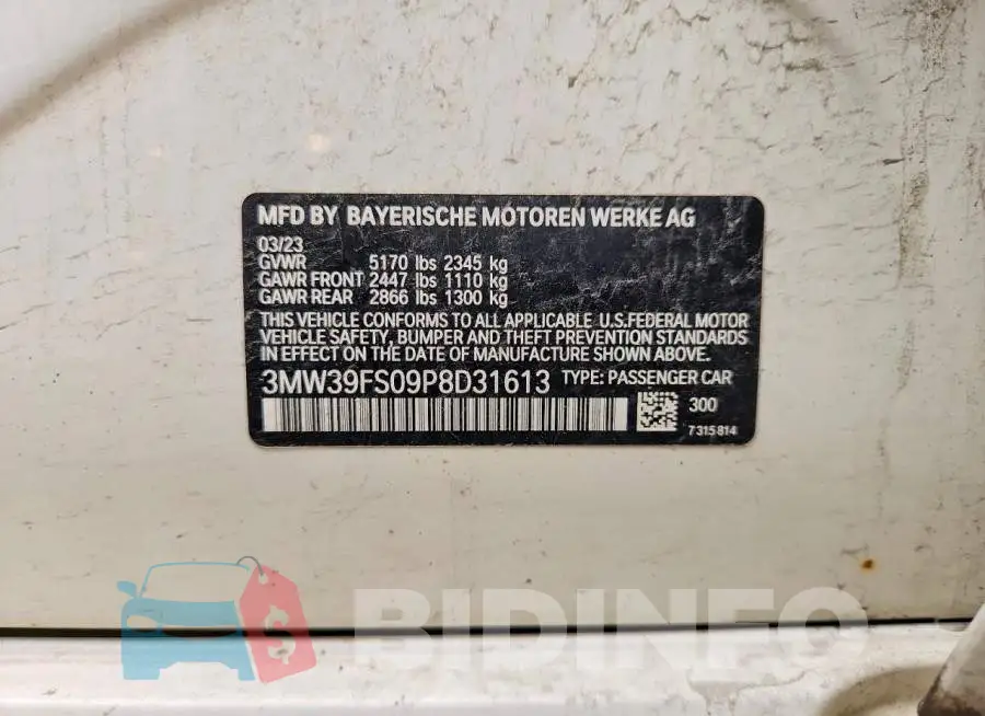 3MW39FS09P8D31613 Photo# 12