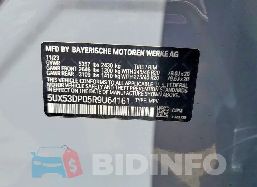 5UX53DP05R9U64161 Photo# 14