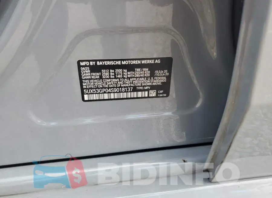 5UX53GP04S9018137 Photo# 12