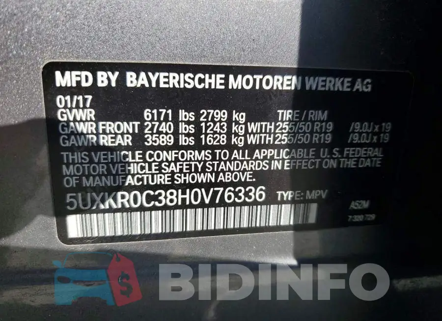 5UXKR0C38H0V76336 Photo# 13